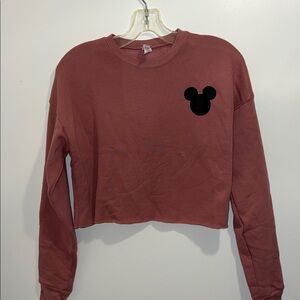 Mickey Mouse Cropped Crew Neck Sweater